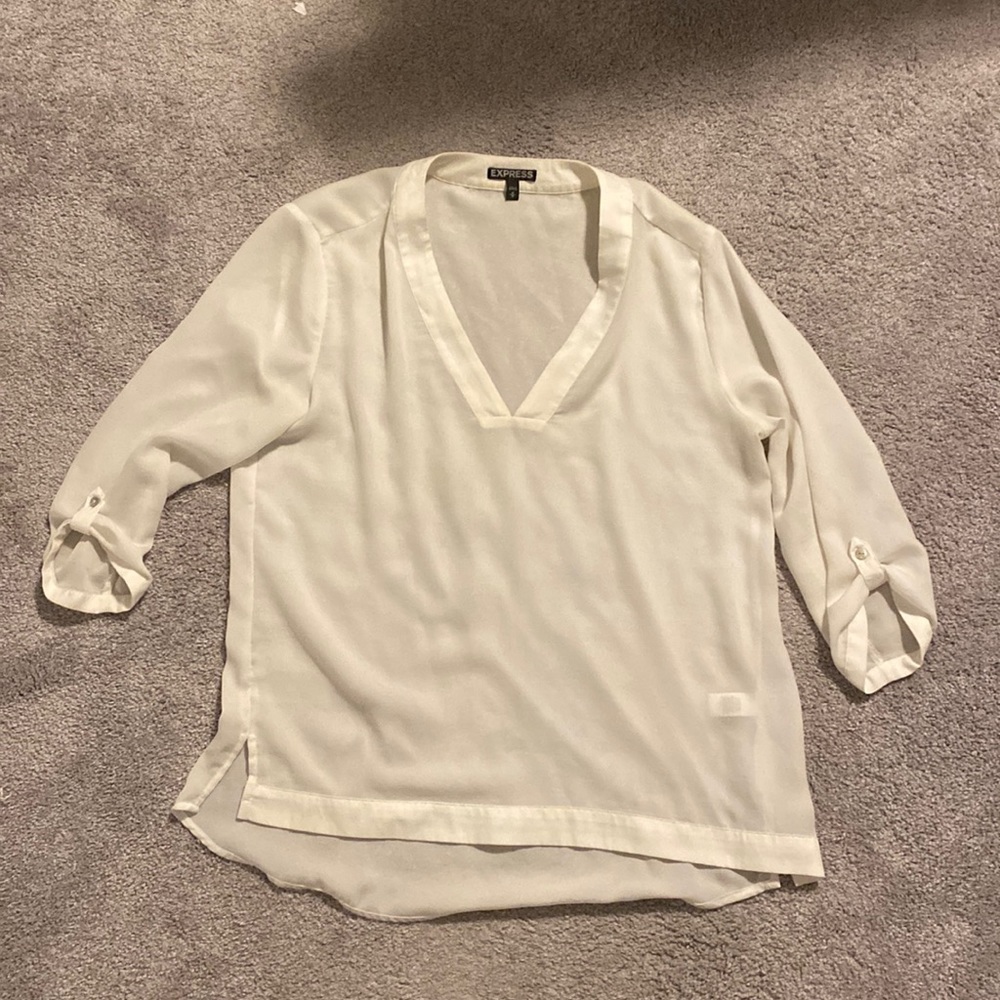 Express White Pullover Blouse